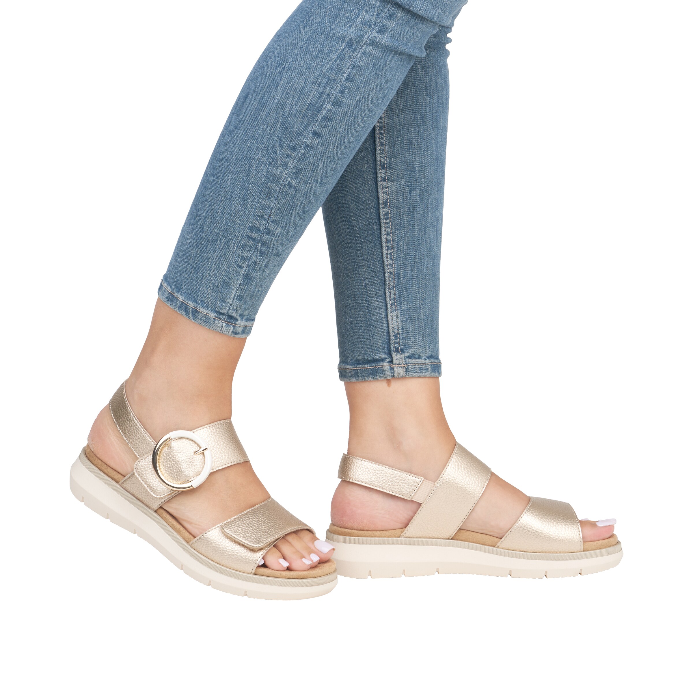 REMONTE Strap Sandals in Gold