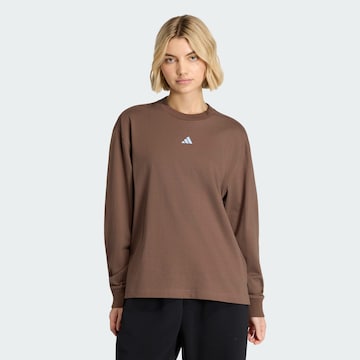 ADIDAS SPORTSWEAR - Camiseta funcional '3 Stripes Studio' en marrón: frente