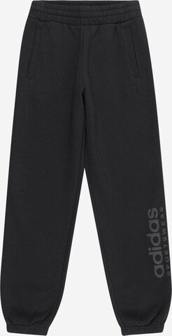 ADIDAS SPORTSWEAR Tapered Sportsbukser i sort: forside