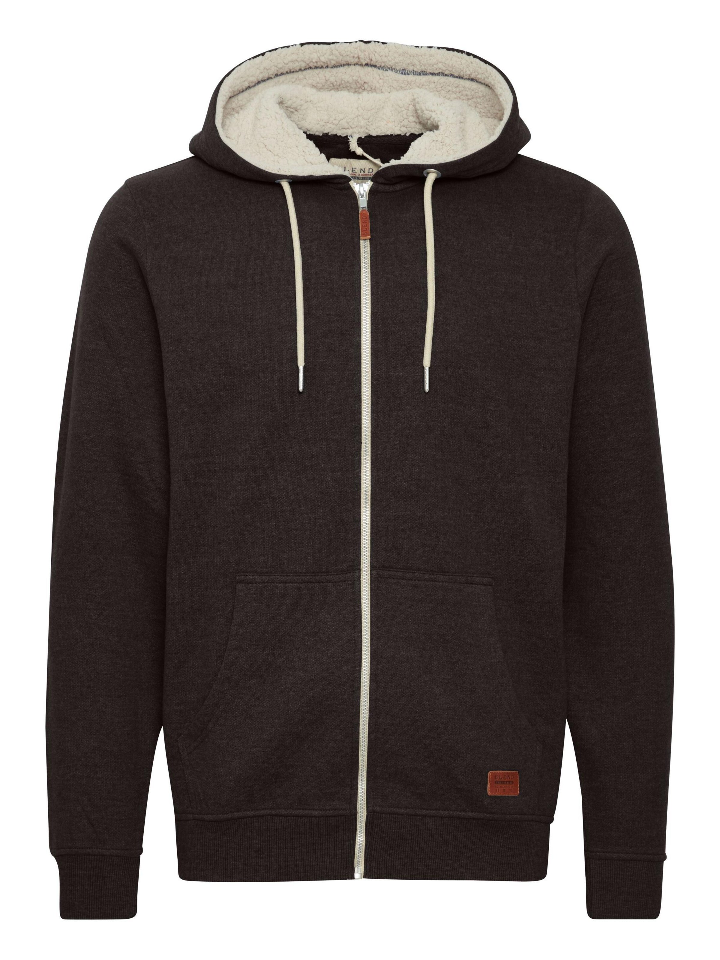 BLEND Sweatjacke 'Hulker Teddy' in Schwarz: Vorderseite
