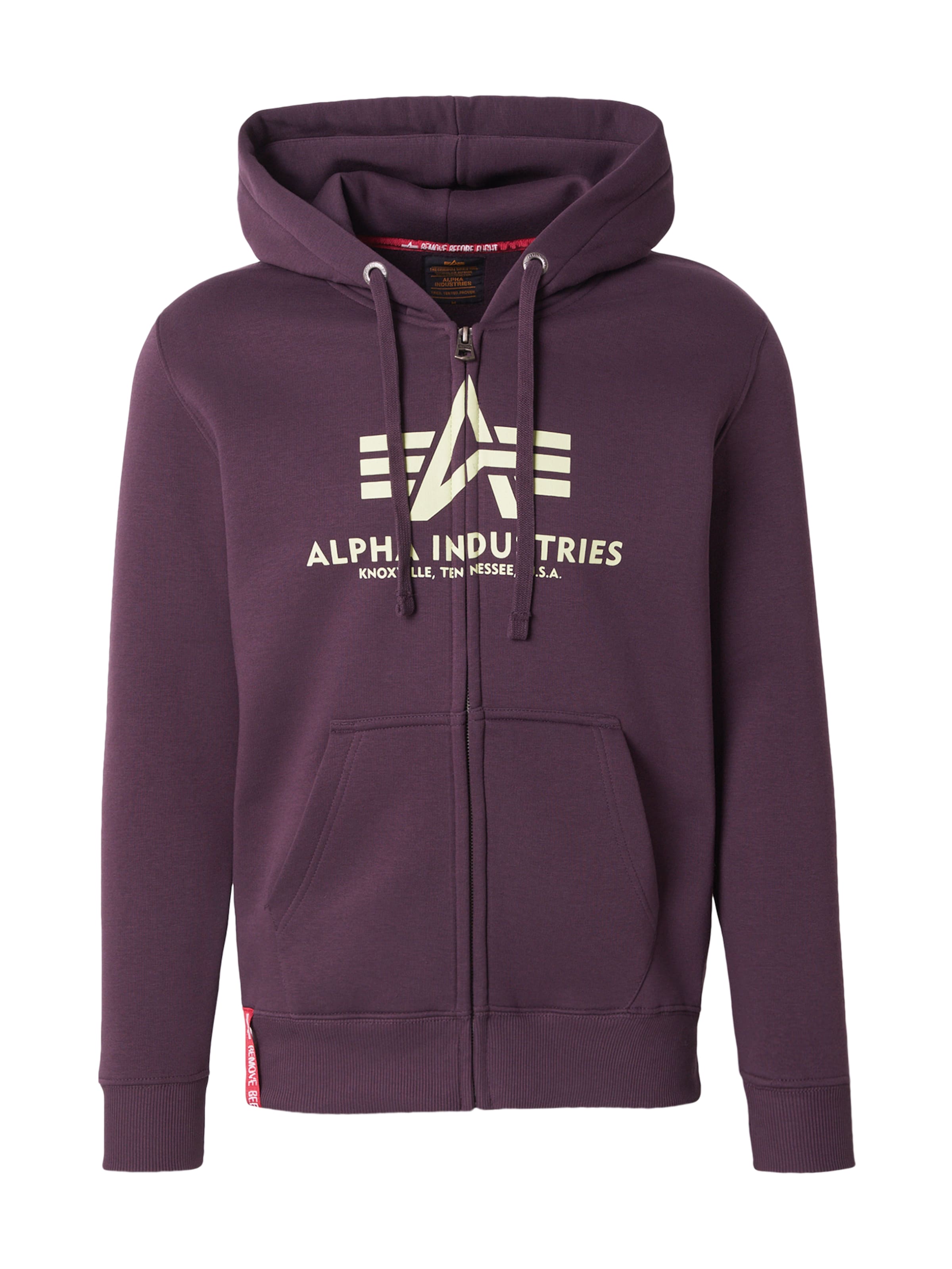 ALPHA INDUSTRIES Tepláková bunda - Fialová: predná strana