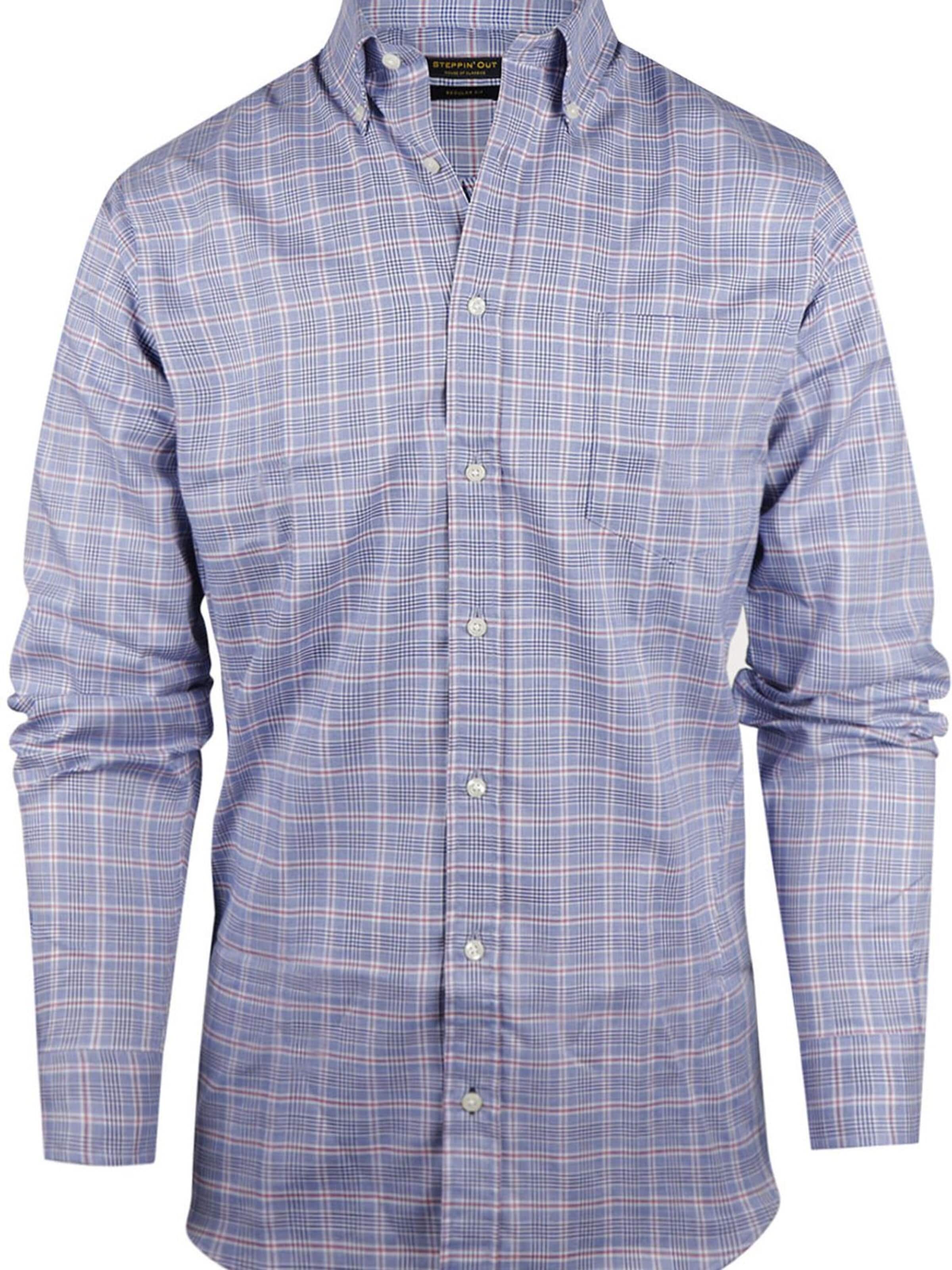Steppin' out Regular Fit Hemd‌‌ in Blau: Vorderseite