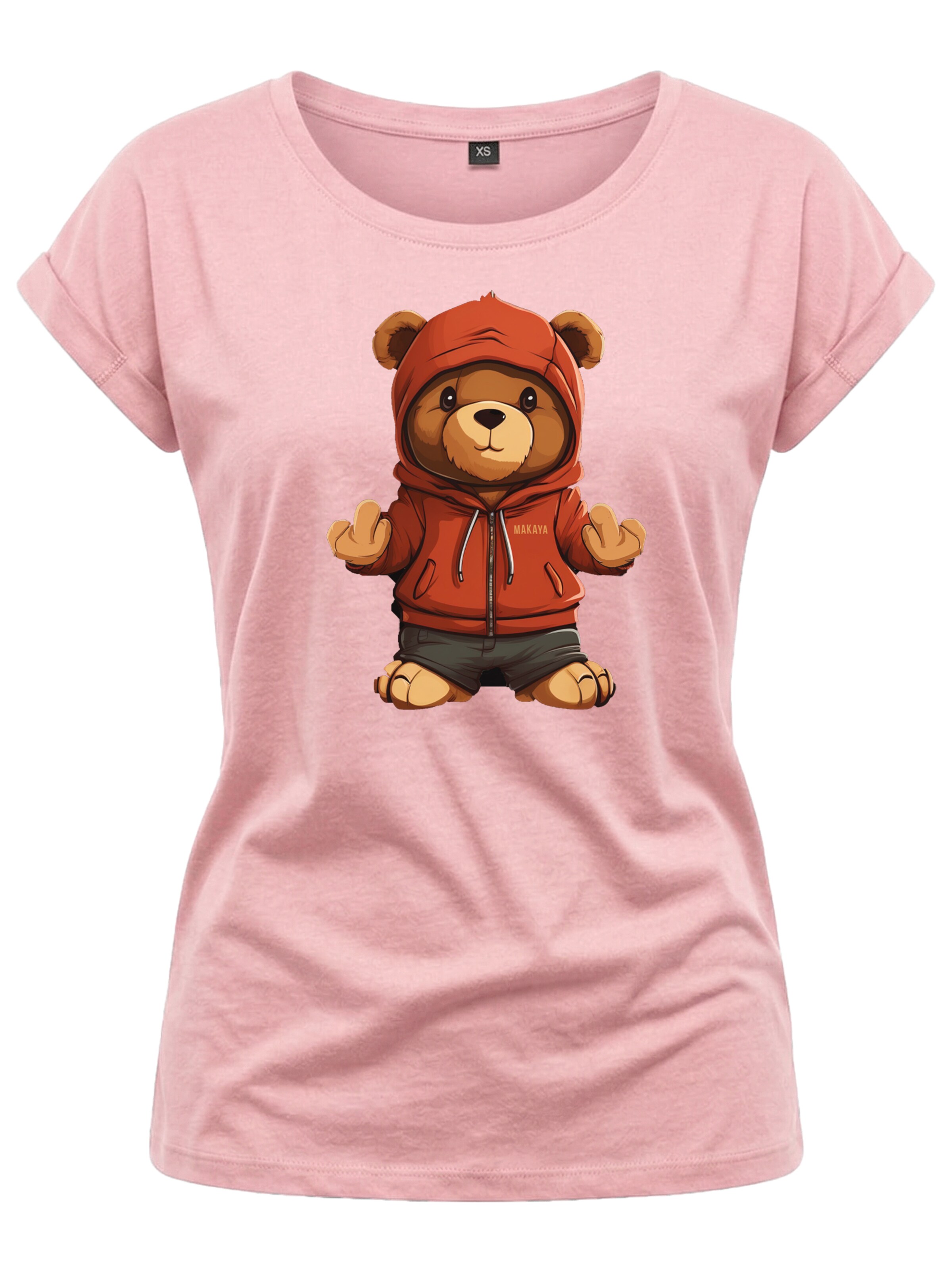 MAKAYA Shirt 'Teddy' in Pink: front