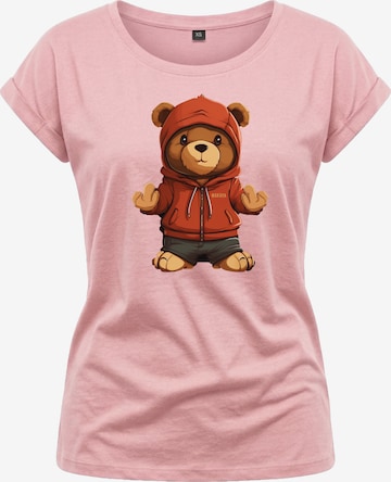 MAKAYA Shirt 'Teddy' in Pink: front