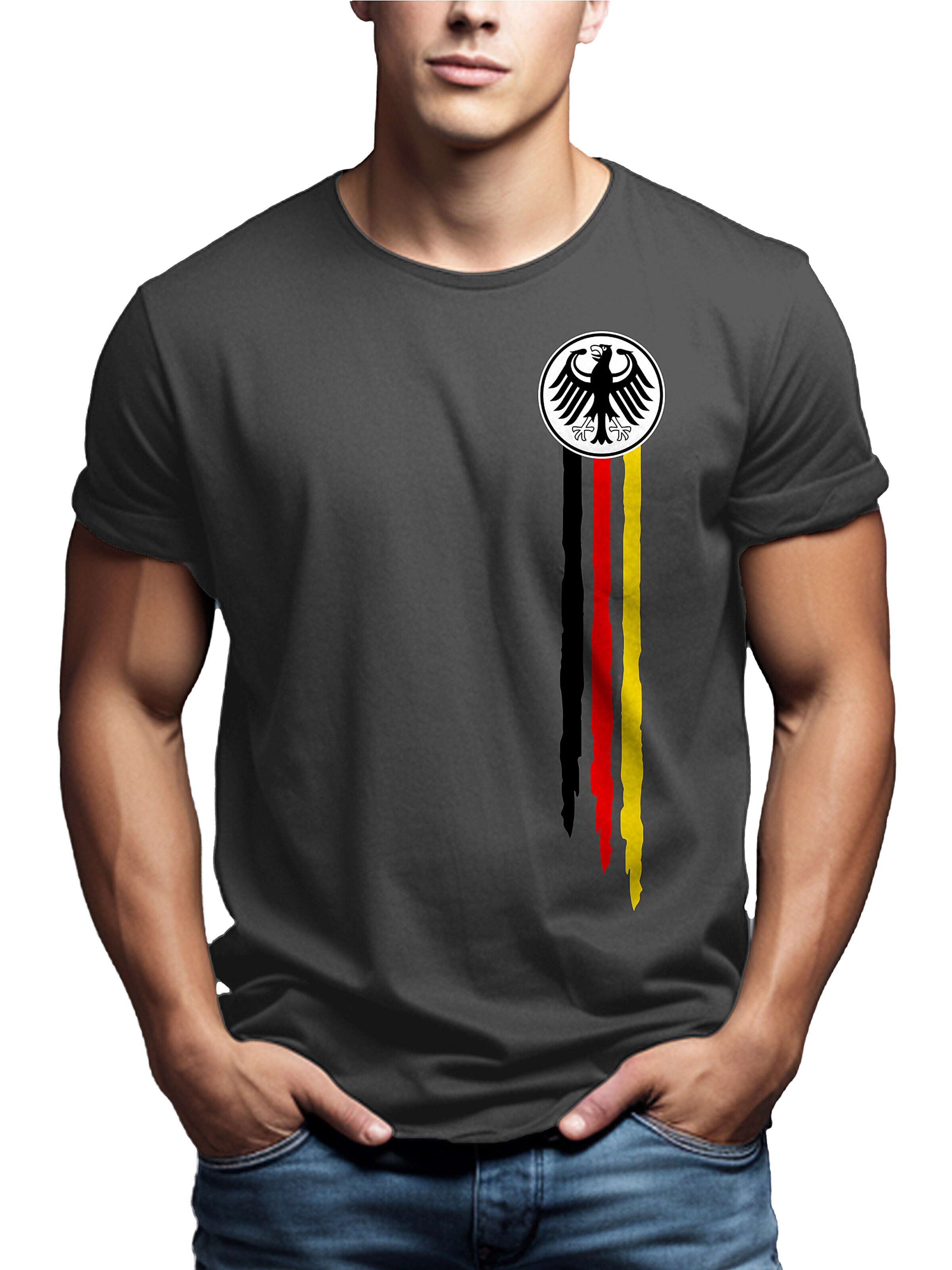MAKAYA Shirt 'Bundesadler' in Grey