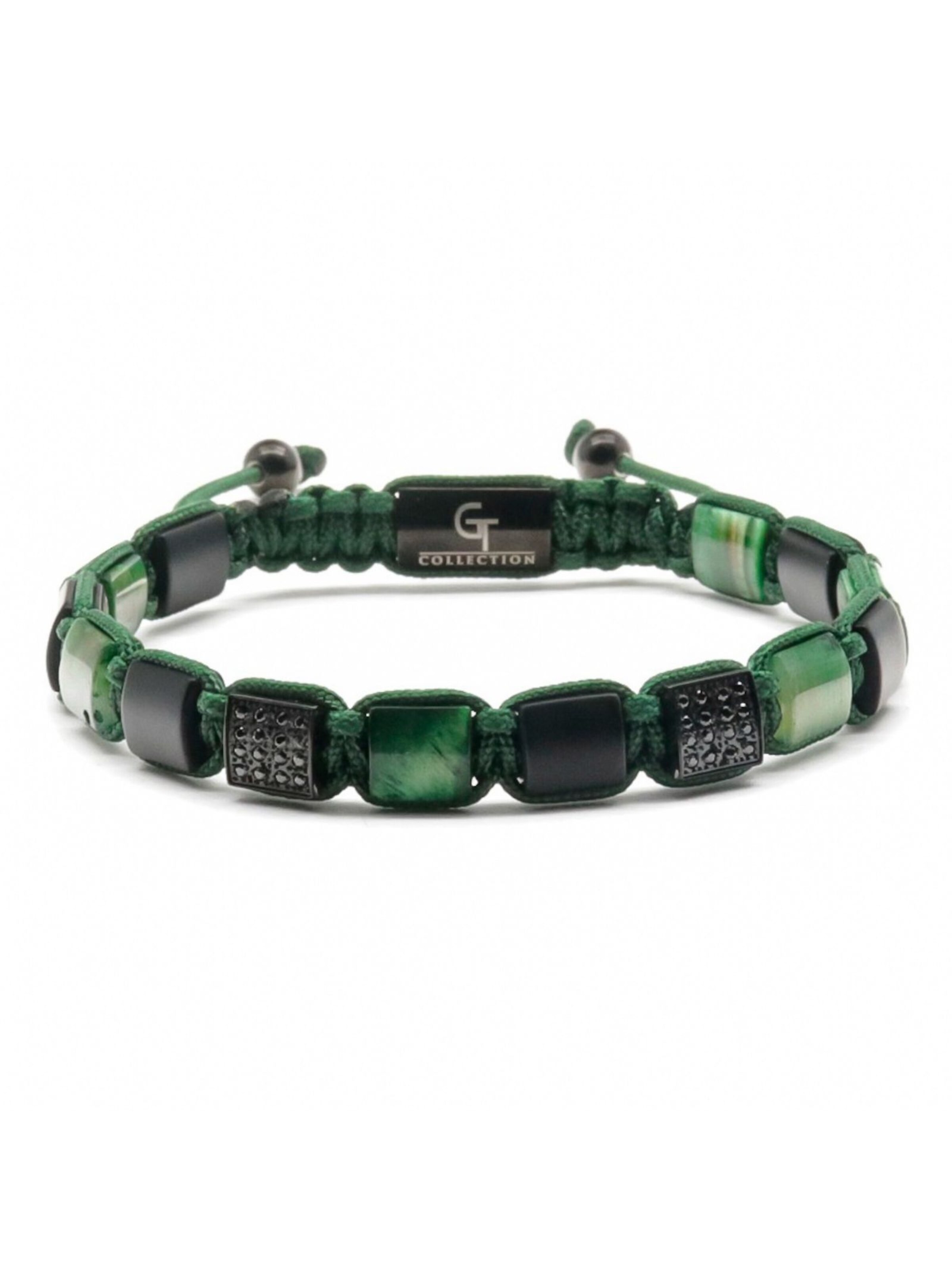 GT Collection Armband 'Flat-Bead' in Groen: voorkant