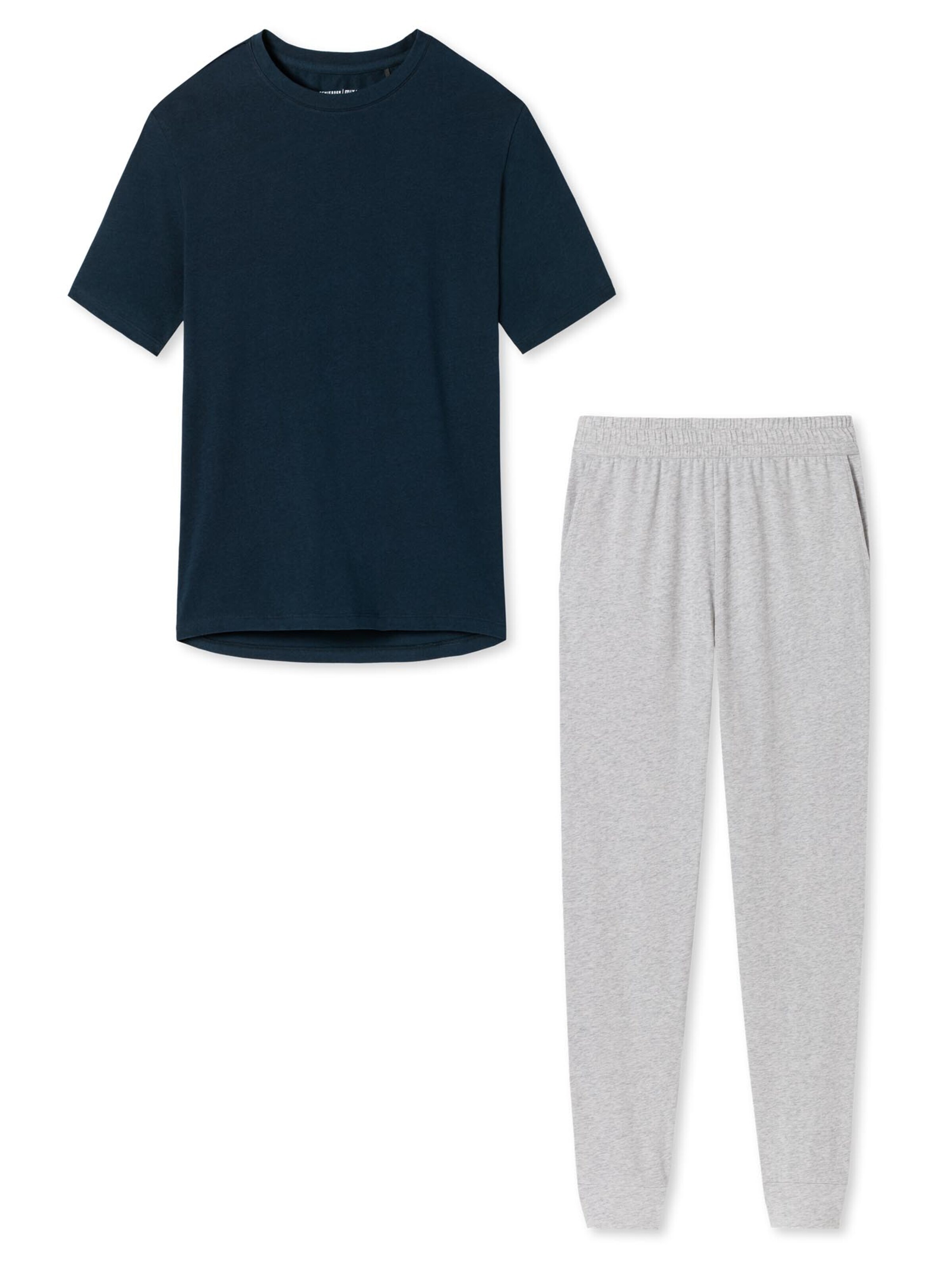 SCHIESSER Pajama 'Cotton' in Grey: front
