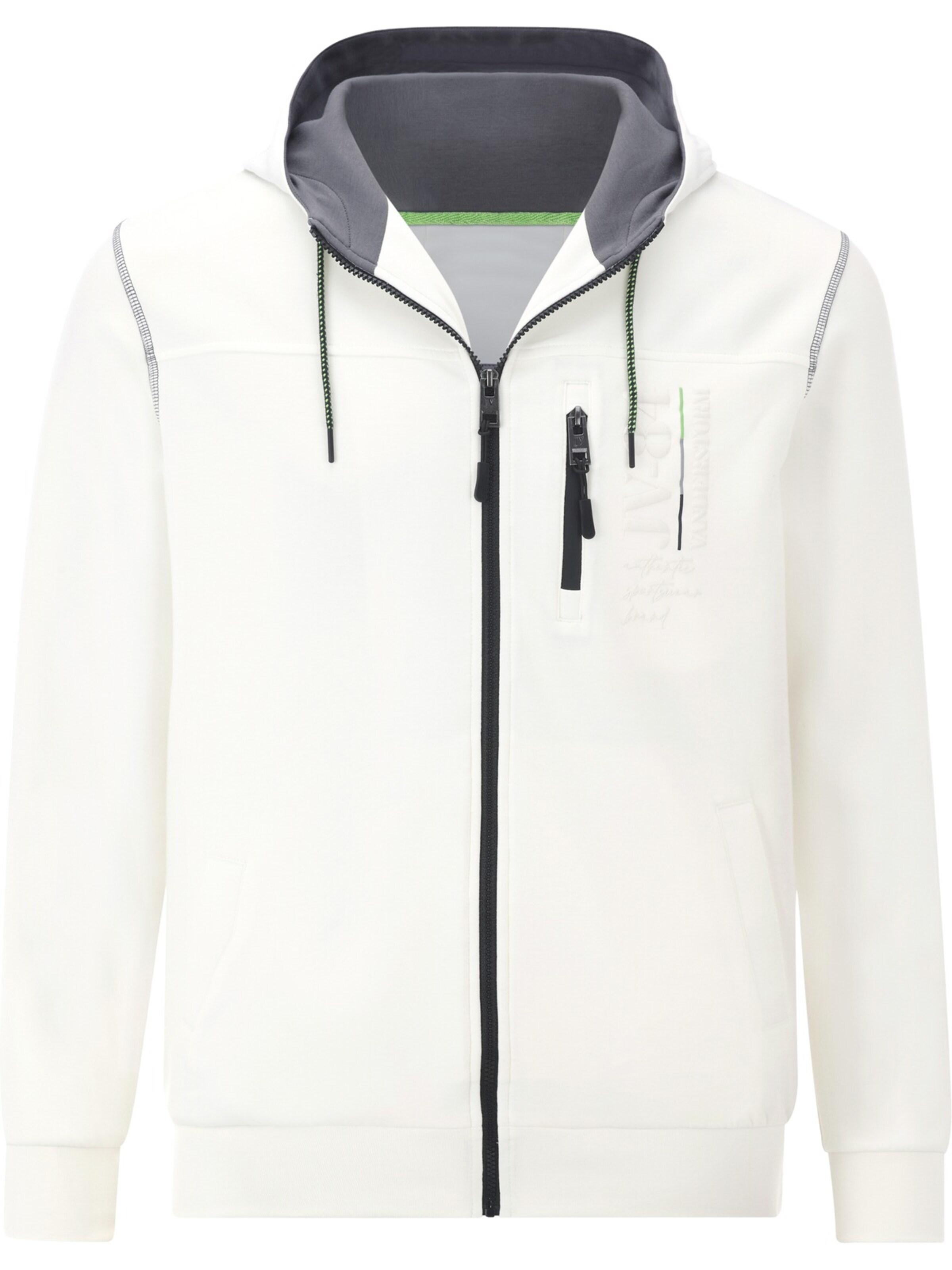 Jan Vanderstorm Zip-Up Hoodie ' Finndor ' in White: front