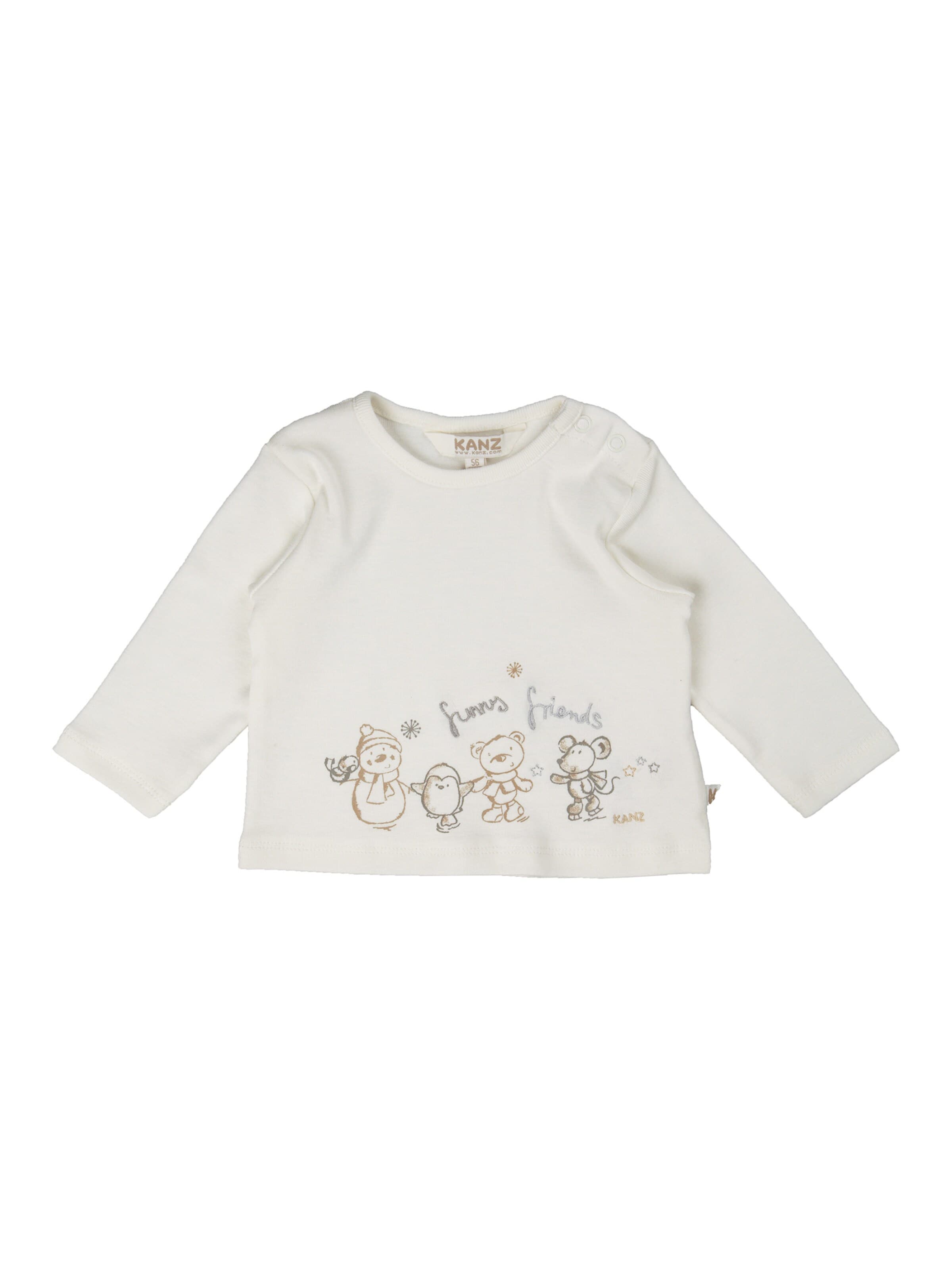 KANZ Shirt 'T-Shirt langärmlig' in White: front