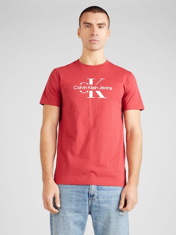 Calvin Klein Jeans Μπλουζάκι σε κόκκινο: μπροστά