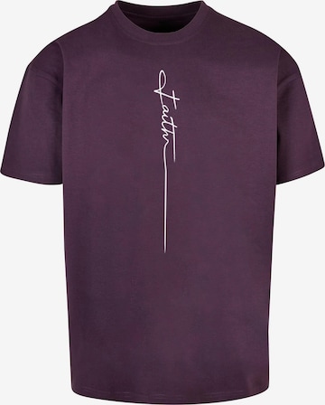 Merchcode T-Shirt 'Faith' in Lila: Vorderseite