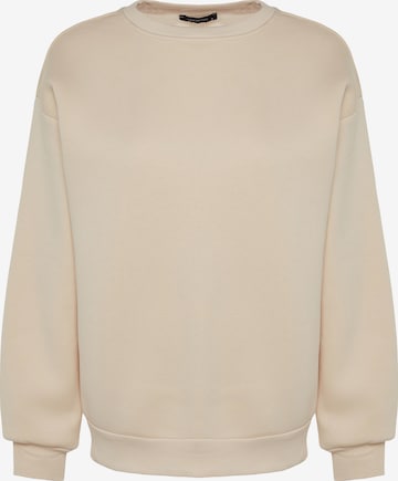 Trendyol Sweatshirt in Beige: front