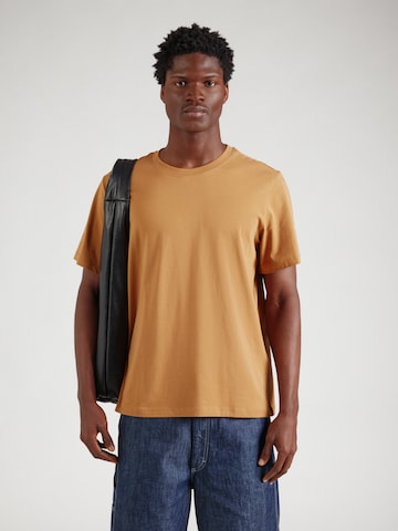 T-Shirt 'SLHAspen' SELECTED en marron : devant
