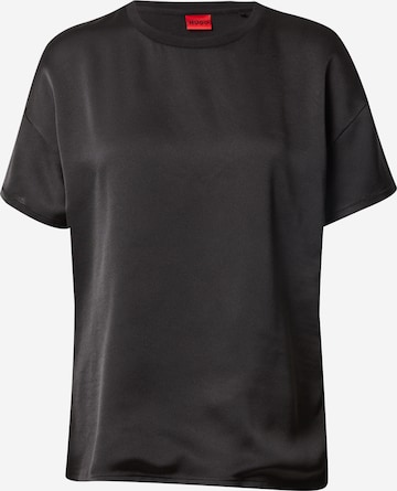 HUGO Red - Camiseta 'Smart Crew' en negro: frente