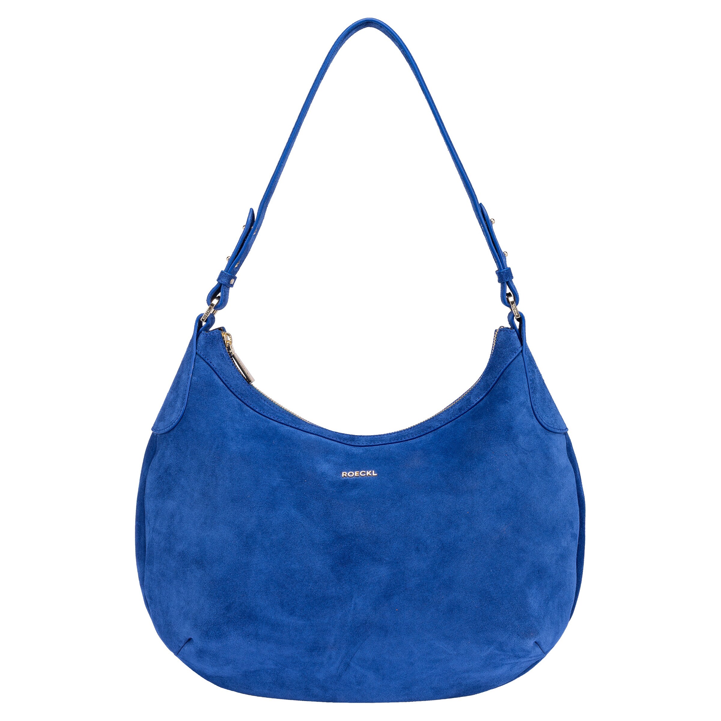 Roeckl Schoudertas 'LIBERTY SCHULTERTASHE VELOUR MEDIUM' in de kleur Blauw, Productweergave