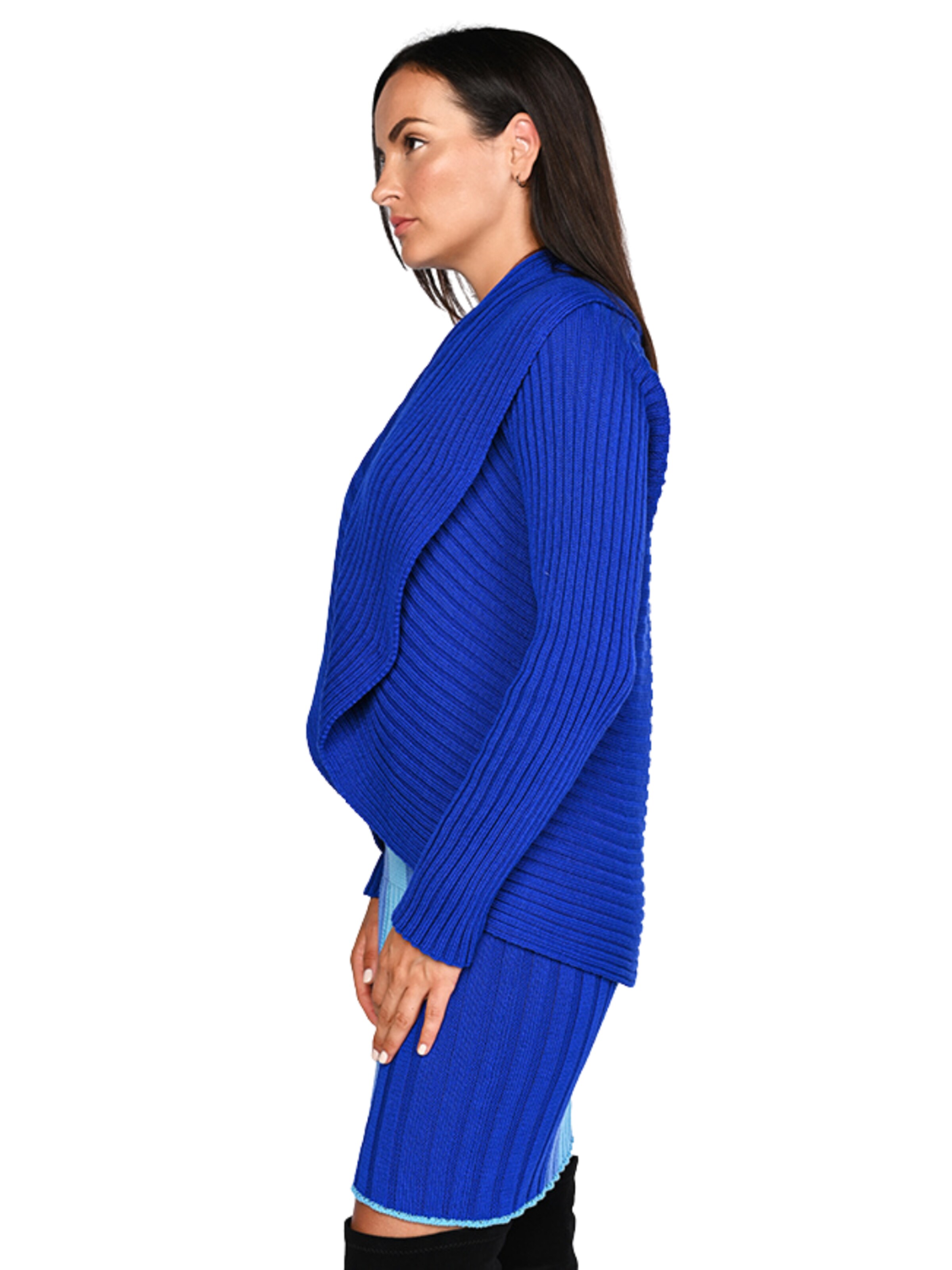 Süel knitwear - Cárdigan 'Round ribbed' en azul
