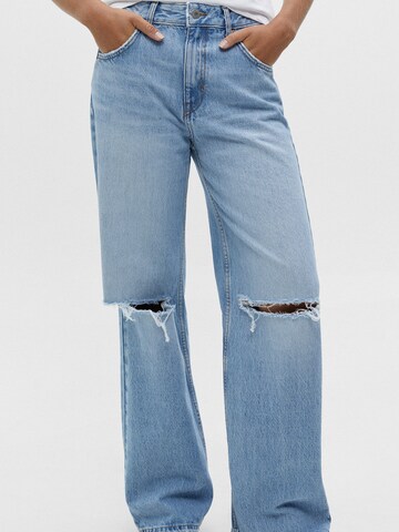 Wide Leg Jean Pull&Bear en bleu