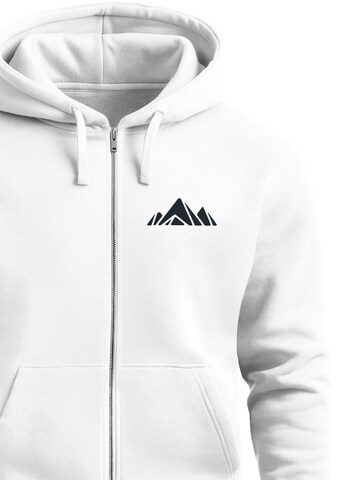Neverless Sweatjacke 'Berg Polygon'‌‌‌‌‌ in Weiß
