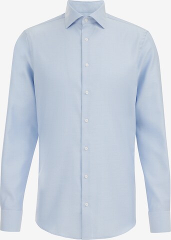 WE Fashion Slim fit Button Up Shirt in Blue: front