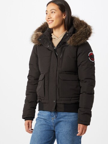 Superdry Winterjas 'Everest' in Zwart: voorkant