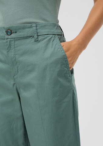Wide Leg Pantalon à plis s.Oliver en vert