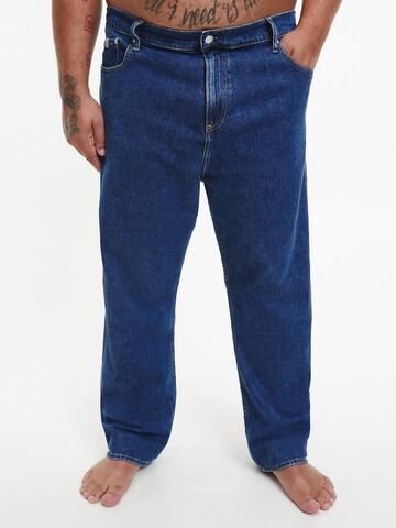 Calvin Klein Big & Tall Tapered Jeans in Blue: front