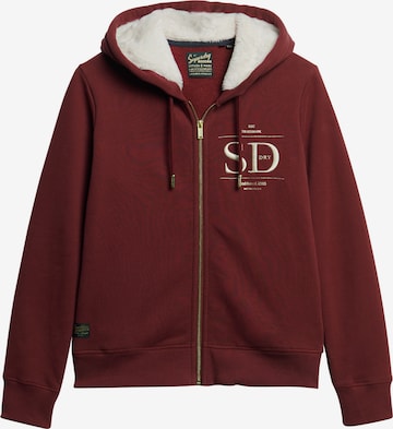 Veste de survêtement Superdry en rouge : devant