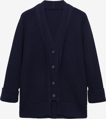 MANGO Плетена жилетка 'Soto' в синьо: отпред