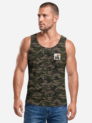 Neverless Shirt 'Pine Trees' in Green: front