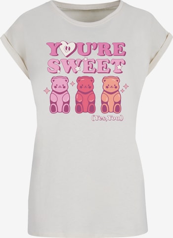 T-shirt 'Valentinstag You're Sweet Gummy Bears' F4NT4STIC en beige : devant