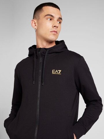 EA7 Emporio Armani Ζακέτα φούτερ σε μαύρο