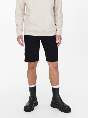 Only & Sons Regular Shorts 'Avi' in Schwarz: predná strana