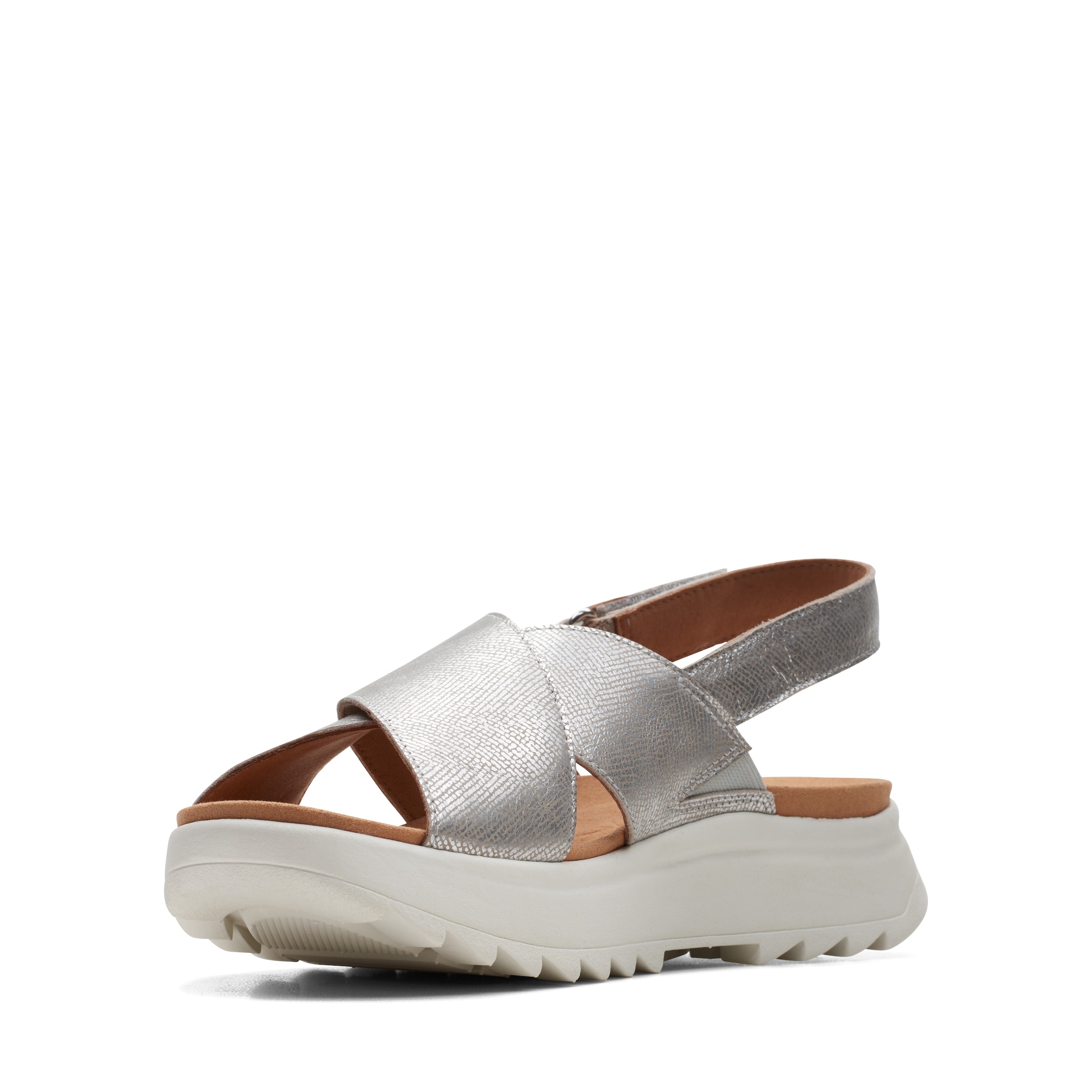 CLARKS Strap Sandals 'DashLite Wish' in Silver: front