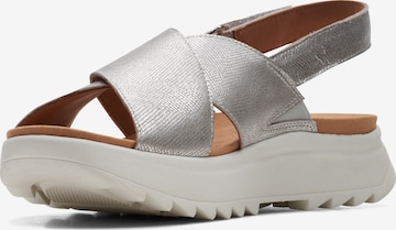 CLARKS Strap Sandals 'DashLite Wish' in Silver: front