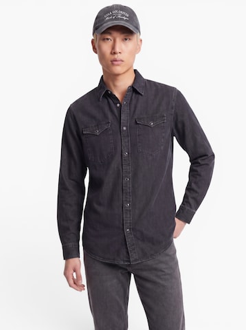 JACK & JONES Slim fit Overhemd 'JWHSHERIDAN' in Zwart: voorkant