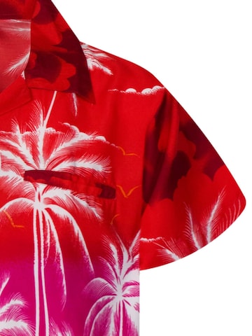 King Kameha Shirt 'Beach Negative' in Rot