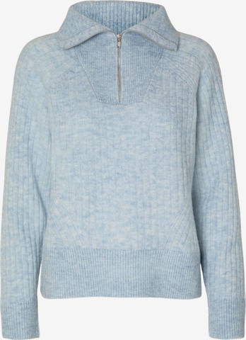 Pull-over 'Lulu Mika' SELECTED FEMME en bleu : devant