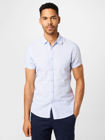 INDICODE JEANS Regular fit Button Up Shirt 'Massimo' in Blue: front