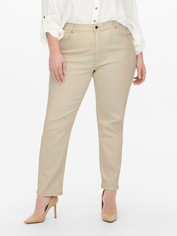 ONLY Carmakoma Slim fit Jeans 'Eneda' in Beige: front