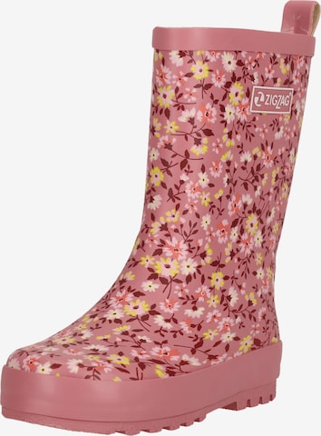 ZigZag Rubber Boots 'Gemus' in Pink: front