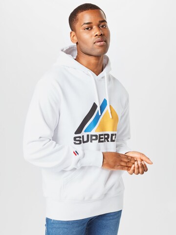 Sweat de sport 'Mountain' Superdry en blanc : devant