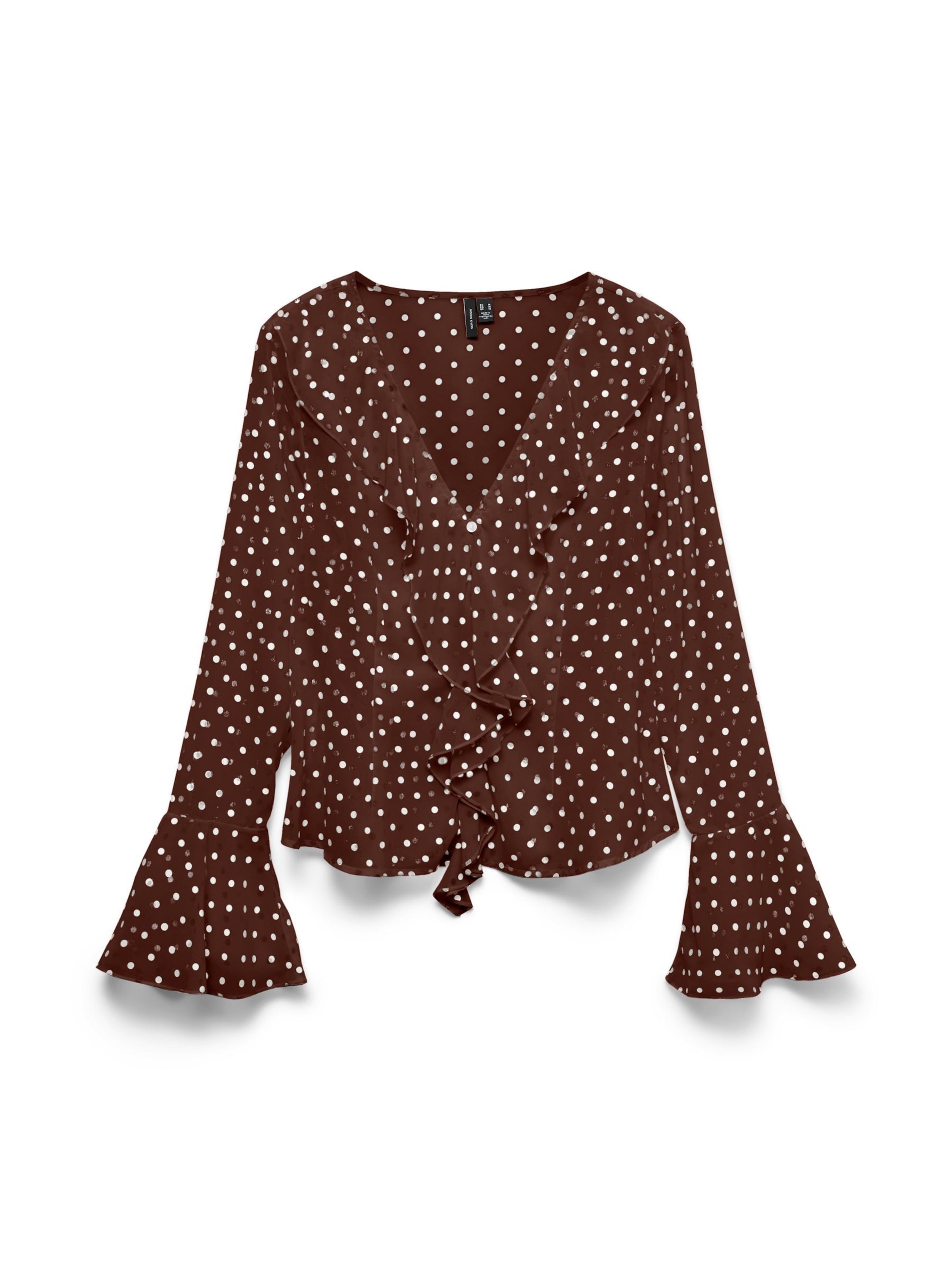 VERO MODA Blouse 'VMWillow' in M in Brown / White, Item view