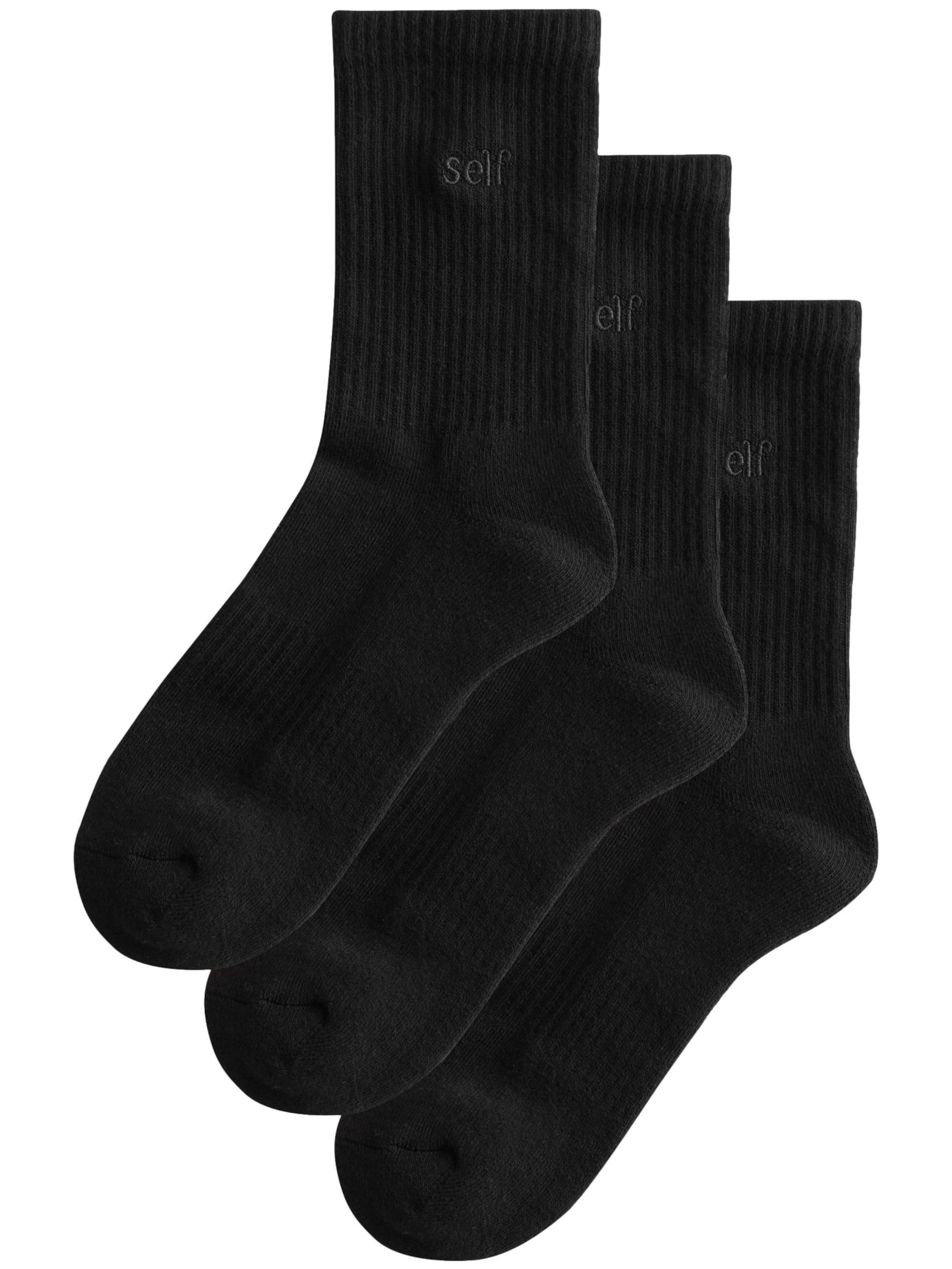 self. Socks in Black: front