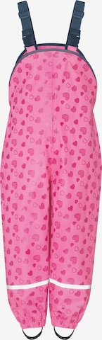 PLAYSHOES Regular Unisex Kinder - Hosen 'Regenlatzhose mit Herzchen' in Pink