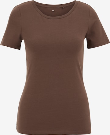 WE Fashion T-Shirt in Braun: Vorderseite
