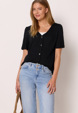 Street One Studio Knit Cardigan in Black: front