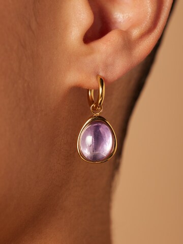 Boucles d'oreilles Lucardi en or : devant