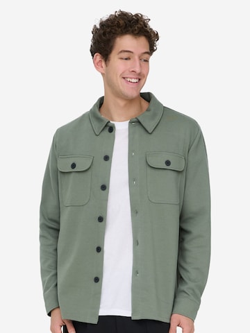 Only & Sons Regular fit Button Up Shirt 'Newkodyl' in Green