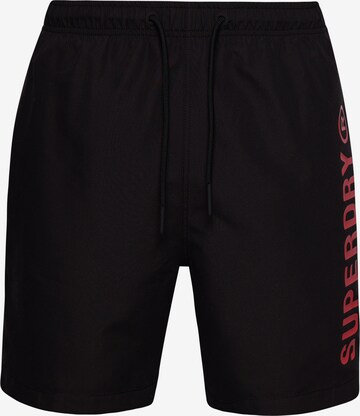 Shorts de bain Superdry en noir : devant