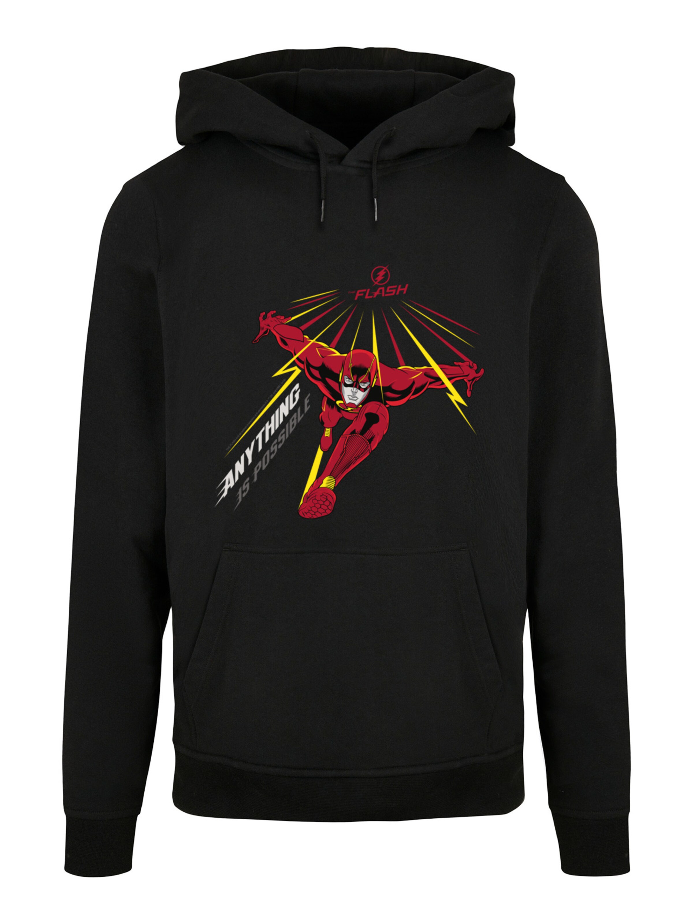 F4NT4STIC Sweatshirt 'DC Comics The Flash Anything Is Possible' in Zwart: voorkant